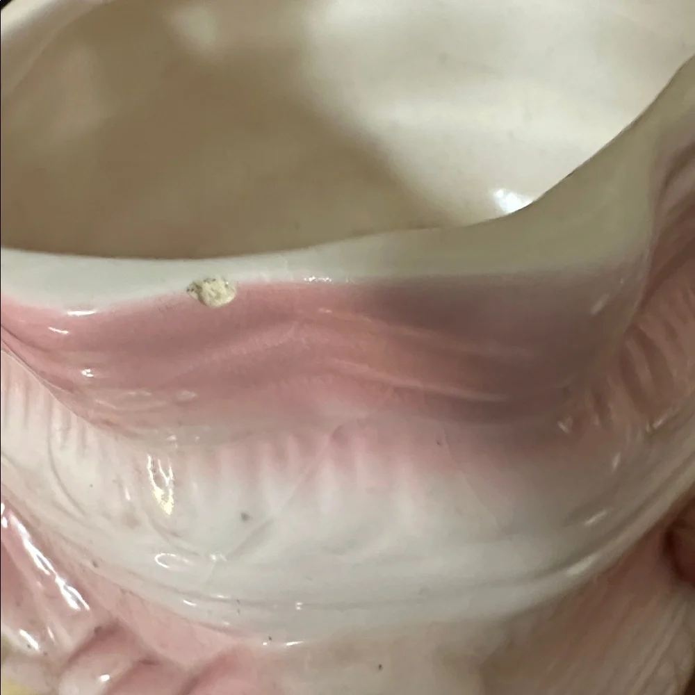 5/$35 Vintage Ceramic Pink Baby Nursery Baby Boot Planter Vase - Picture 6 of 12